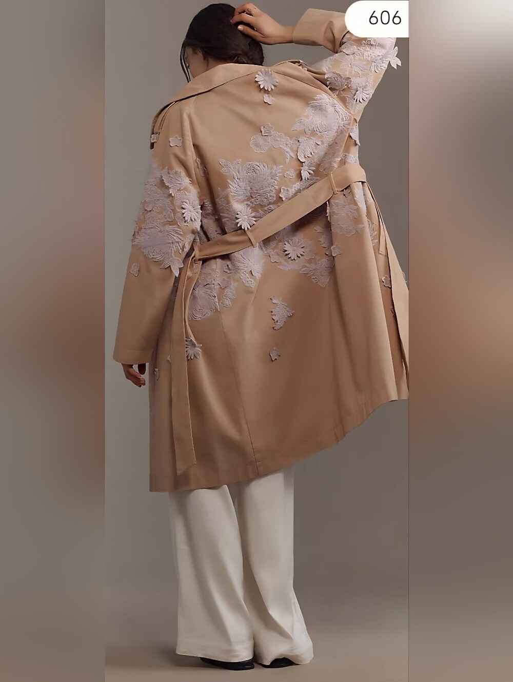 Anthropologie Cutwork Trench Coat - Picture 3 of 7